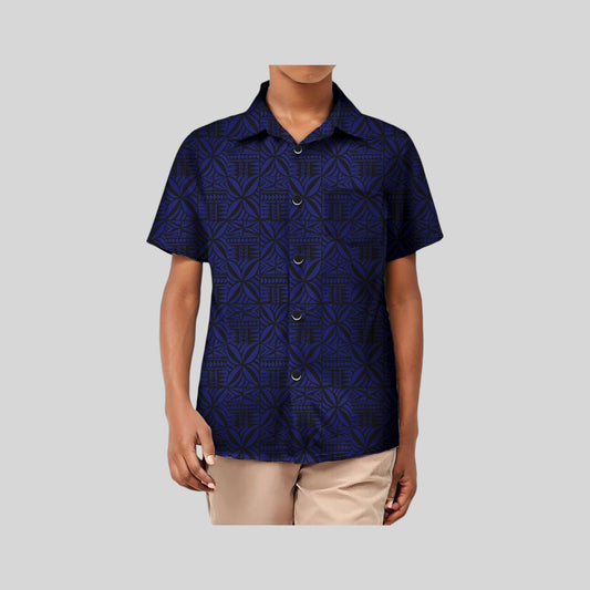 MANAIA BOYS' DRESS SHIRT- BLUE