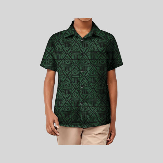 MANAIA BOYS' DRESS SHIRT- GREEN